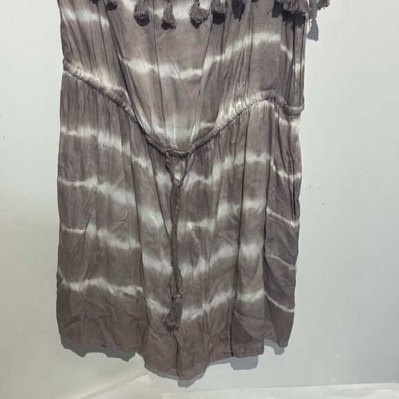PB Sport Women's Khaki Beige Tassel Tie Dye Rayon Romper Cover-Up Size XL NWT - Picture 2 of 10